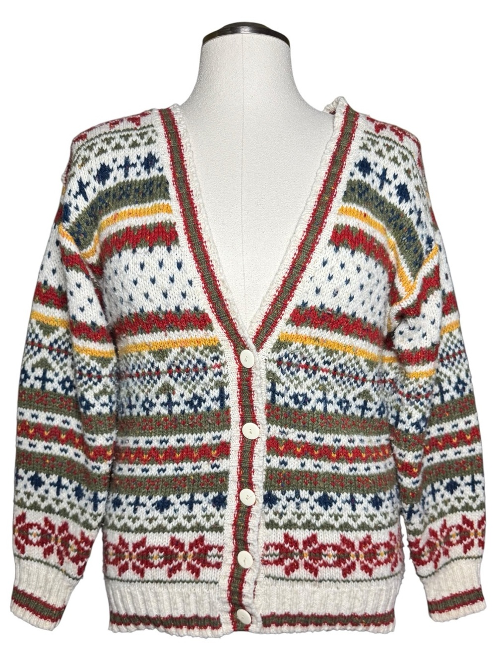 Westbound Colorful Cozy Wool Blend Vintage Fall Cardigan